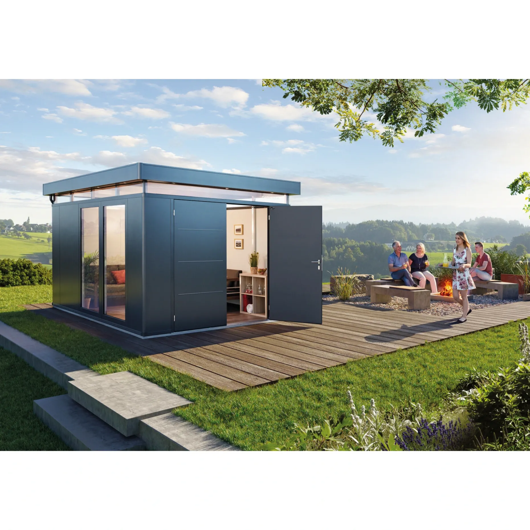 BIOHORT CASANOVA CASANOVA REDSKABSRUM MØRKEGRÅ METALLIC 14,19 M2