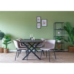 BOLIGINTERIØR LAURA SPISESTOL BEIGE/SORT 83 X 48 X 59 CM|Boliginteriør Best