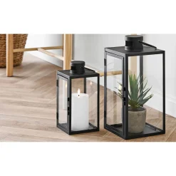 BOLIGINTERIØR METAL LANTERNESÆT H25/H35 CM SORT|Boliginteriør New
