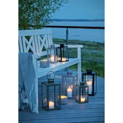 BOLIGINTERIØR METAL LANTERNESÆT H25/H35 CM BEIGE|Boliginteriør
