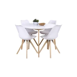 BOLIGINTERIØR SPISEBORD HVID/NATUR 105 X 105 CM|Boliginteriør Best