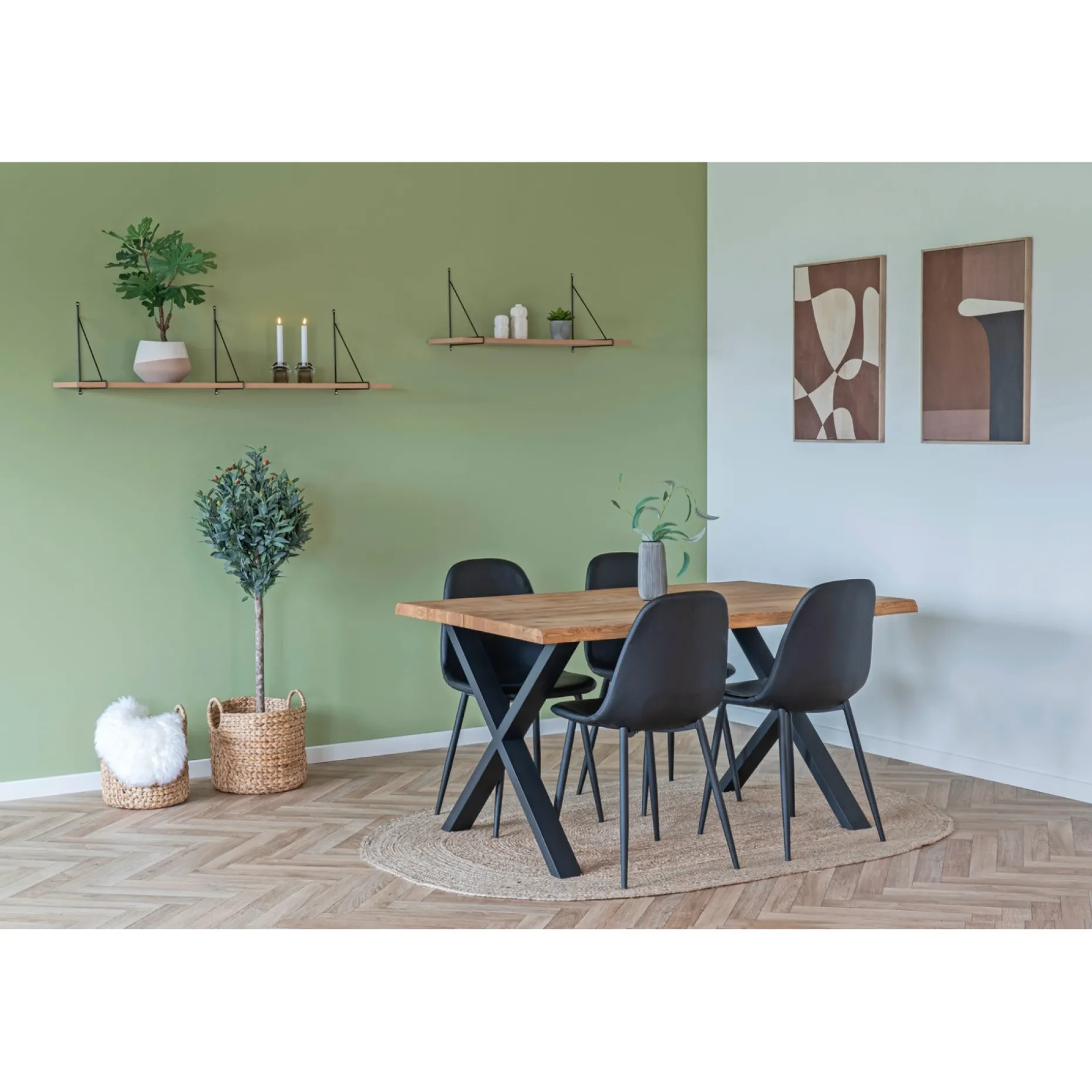 BOLIGINTERIØR SÆT SPISEBORD INKL. 6 STOLE EG 95 X 200 CM|Boliginteriør New