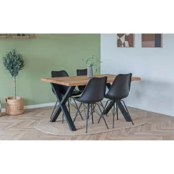 BOLIGINTERIØR SÆT SPISEBORD INKL. 4 STOLE EG 95 X 140 CM|Boliginteriør Sale