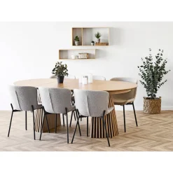 BOLIGINTERIØR SÆT SPISEBORD INKL. 6 STOLE EG 120 X 200 CM|Boliginteriør Best