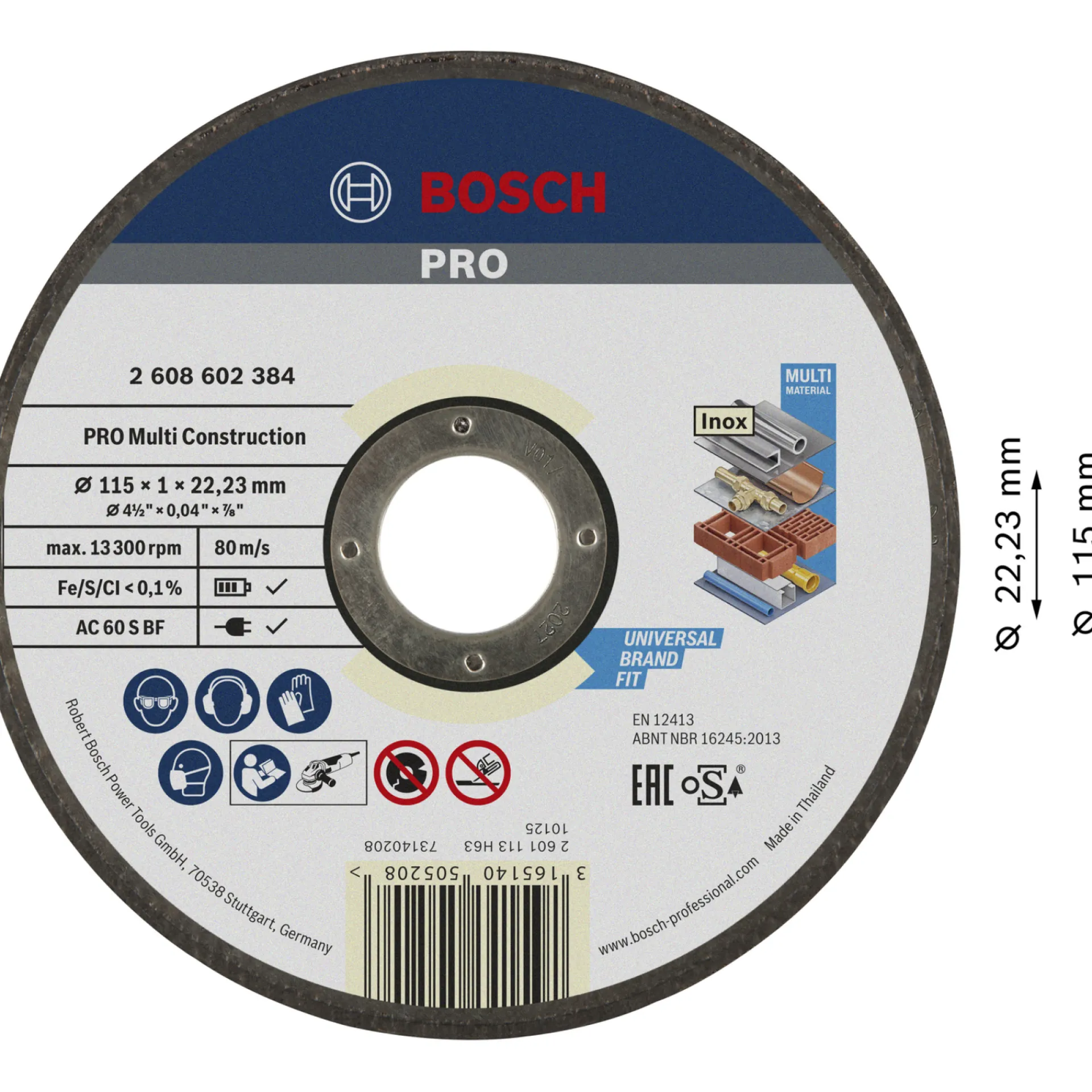 ACS 60 V BF SKÆRESKIVE 115MM 1 STK|Bosch Outlet