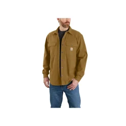 CANVAS FLEECE-LINED SHIRT JACKET SKJORTEJAKKE M BRUN|Carhartt Clearance