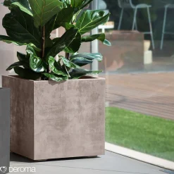 MILLENIUM 208-622 PLANTEKASSE PLASTIK SANDSTEN 39X39X39 CM|Deroma Best