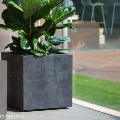 MILLENIUM 208-620 PLANTEKASSE PLASTIK ANTRACITGRÅ 49X49X49CM|Deroma Outlet