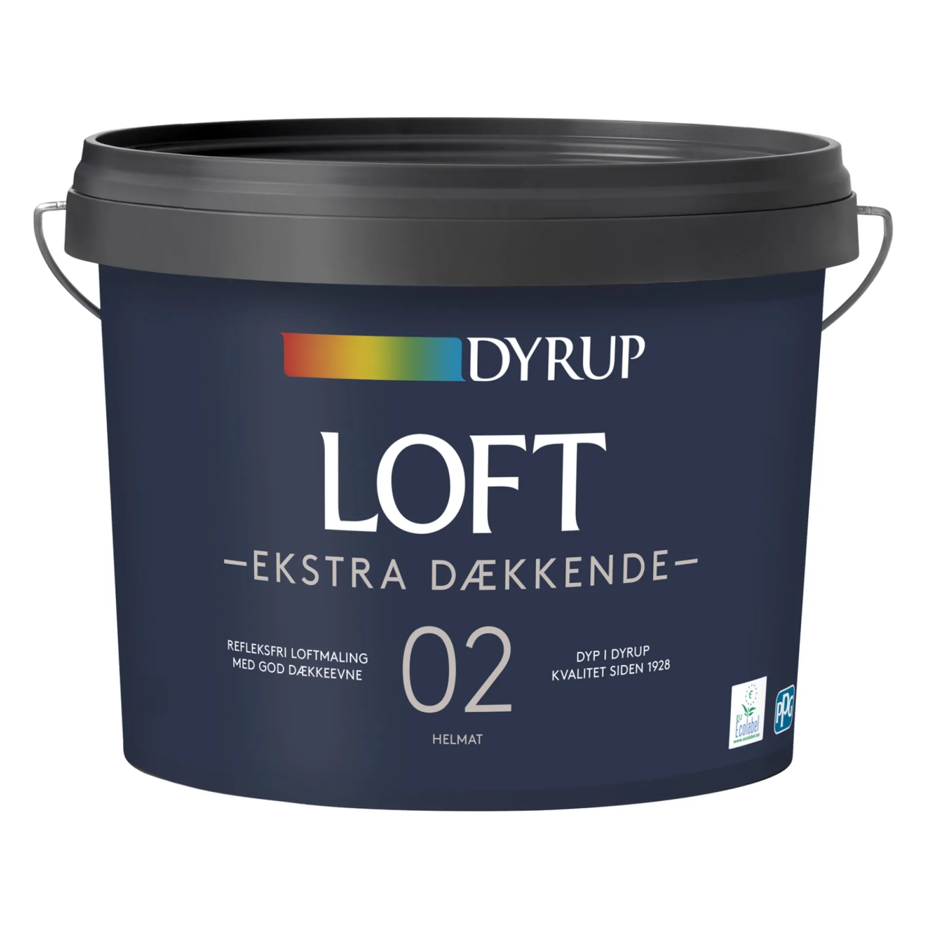 02 EKSTRA DÆKKENDE LOFTSMALING 9 L HVID|Dyrup Hot