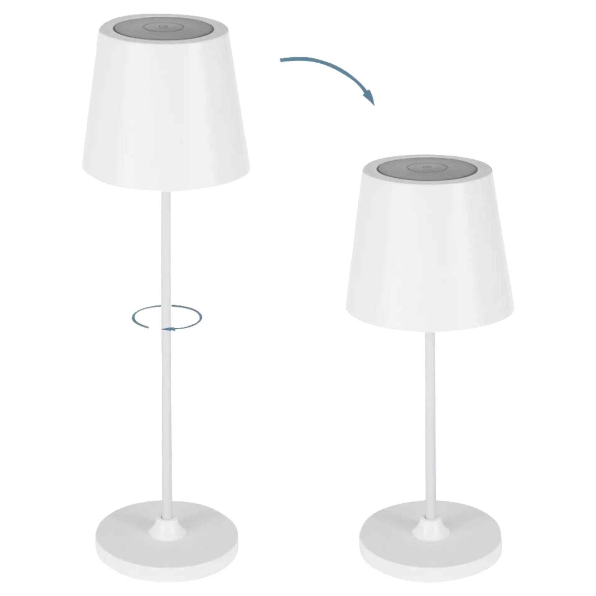 DÆMPBAR GENOPLADELIG BORDLAMPE HVID|Eglo Best
