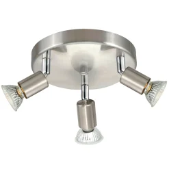 MINI RONDEL SKINNESPOT BØRSTET STÅL GU10 3X3W|Eglo Discount