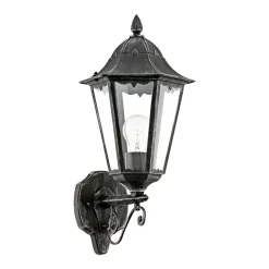NAVEDO UDENDØRS VÆGLAMPE SORT, PATINERET, KLAR 60W|Eglo Outlet