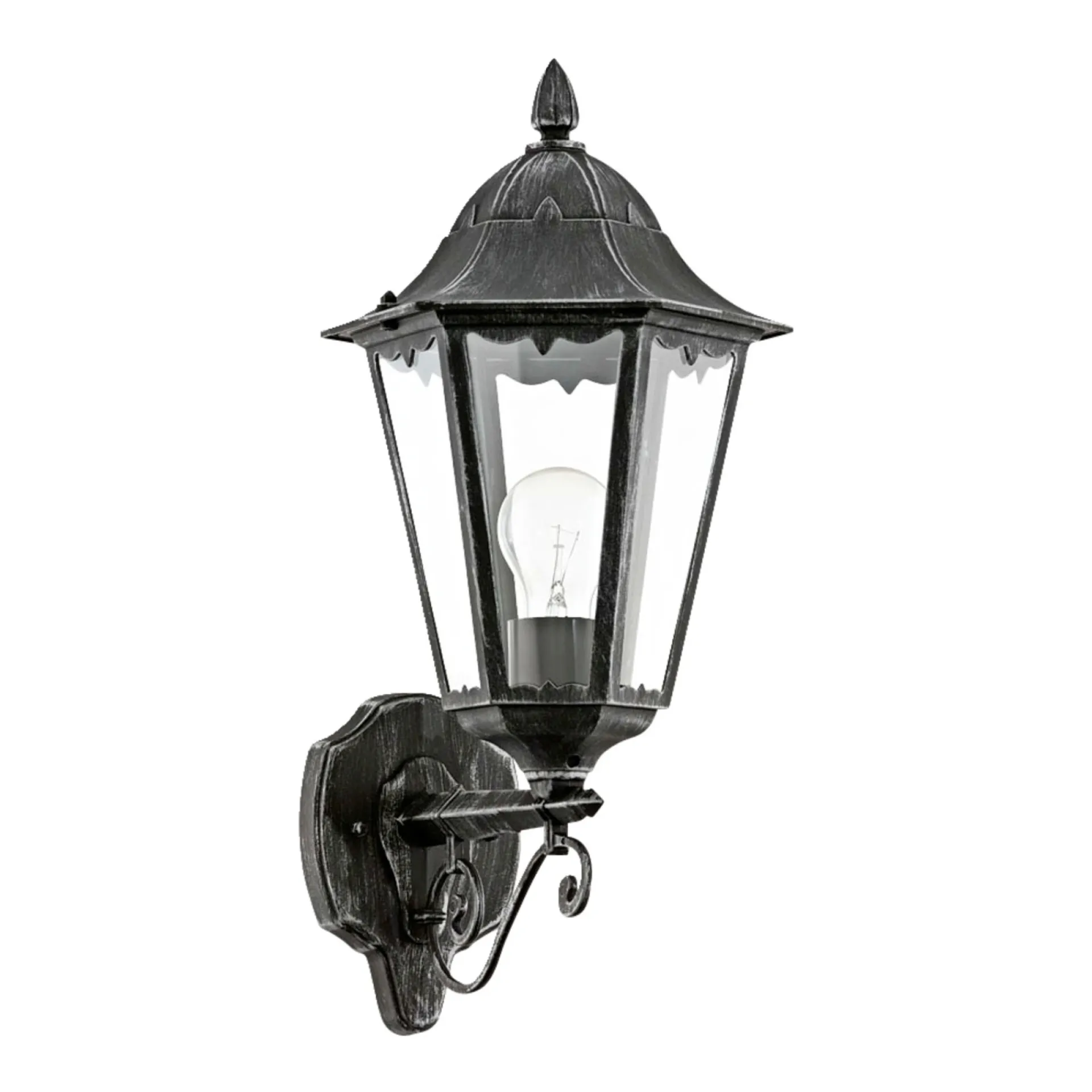 NAVEDO UDENDØRS VÆGLAMPE SORT, PATINERET, KLAR 60W|Eglo Outlet