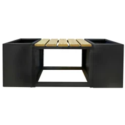 MED 2 PLANTEKASSER HAVEBÆNK SORT 120 CM|Garden Life Hot
