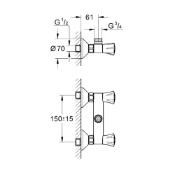 COSTA L BRUSEARMATUR KROM|Grohe Outlet