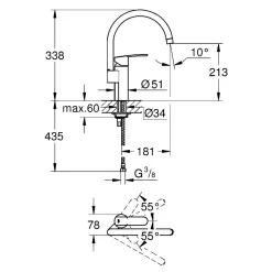 KØKKENARMATUR KROM|Grohe