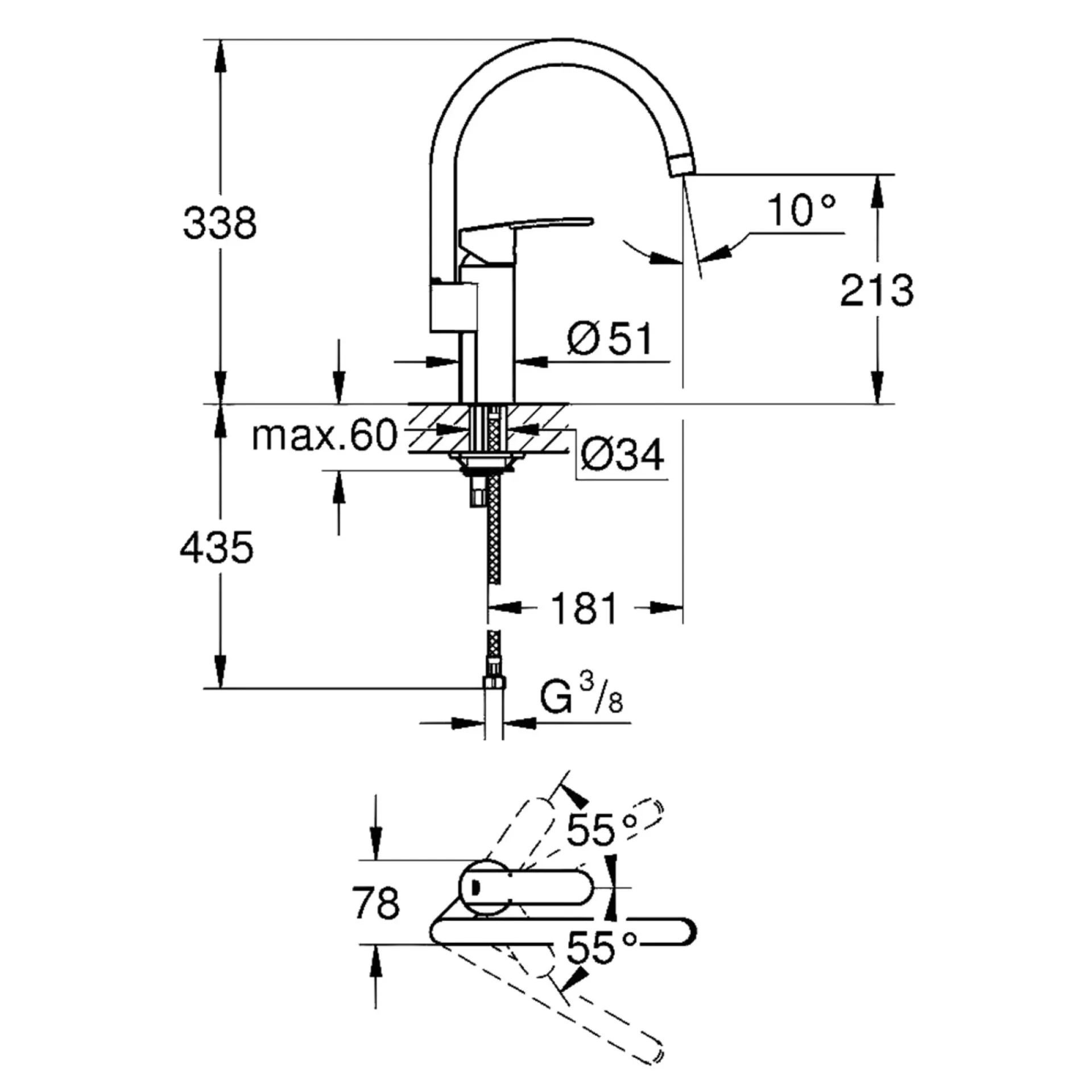 KØKKENARMATUR KROM|Grohe