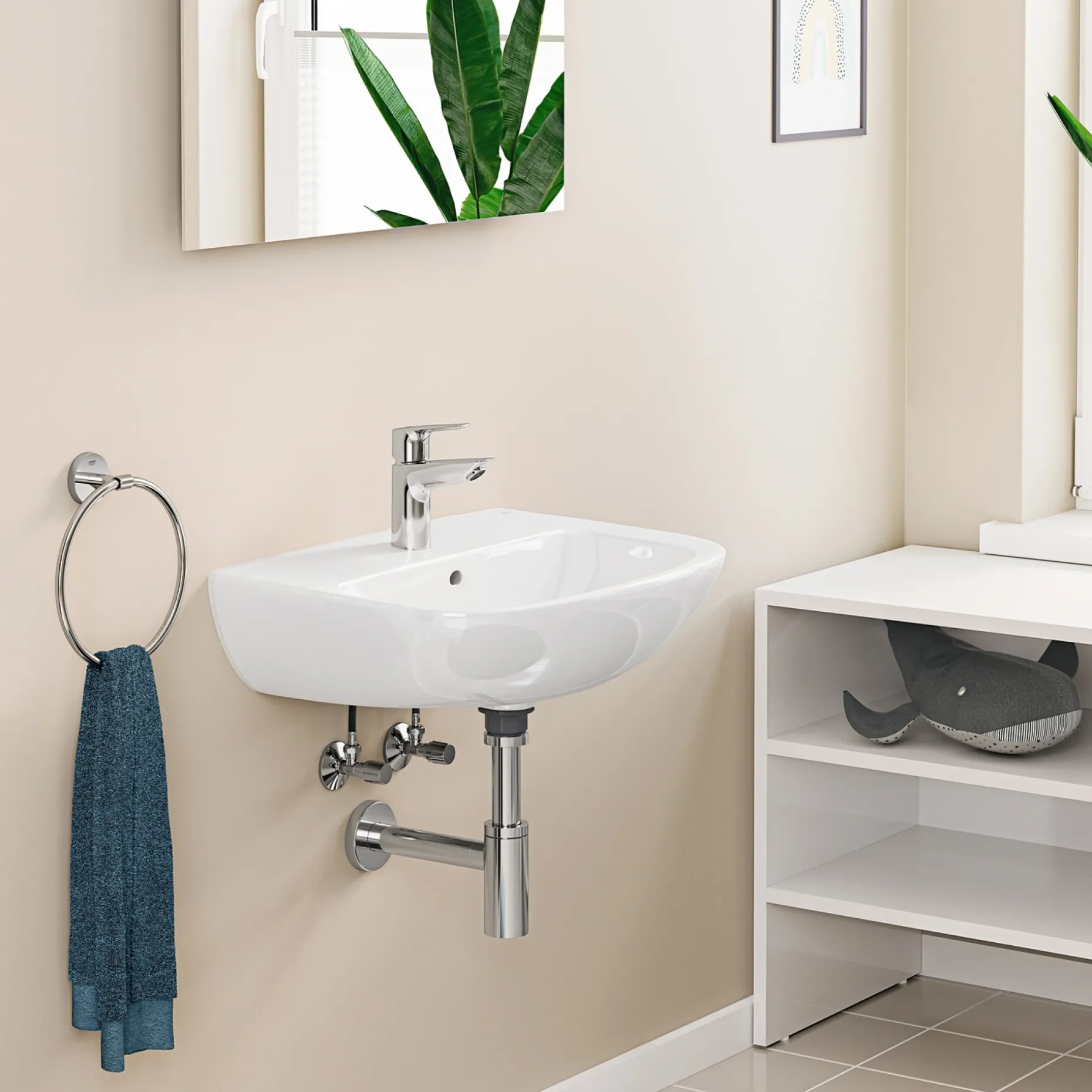 GROHE START EDGE QUICKFIX, S-SIZE HÅNDVASKARMATUR 1-GREB KROM