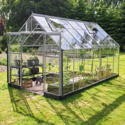 ICON 8 DRIVHUS EKSKL. SOKKEL 3 MM DELT GLAS ALU 11,2 M2|Halls Outlet