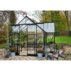 ICON 8 GARDENHOUSE EKSKL. SOKKEL HÆRDET GLAS SORT 13,0 M2|Halls Outlet