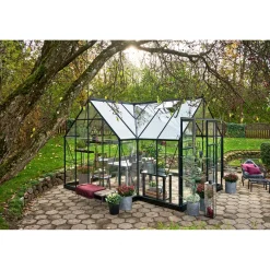 ICON 8 GARDENHOUSE EKSKL. SOKKEL HÆRDET GLAS GRØN 13,0 M2|Halls New