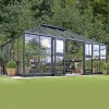 GRAND OASE DRIVHUS 3 MM HÆRDET GLAS HELE BANER ANTRACIT 25,6 M2|Juliana Hot