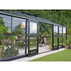 GRAND OASE DRIVHUS 3 MM HÆRDET GLAS HELE BANER ANTRACIT 25,6 M2|Juliana Hot