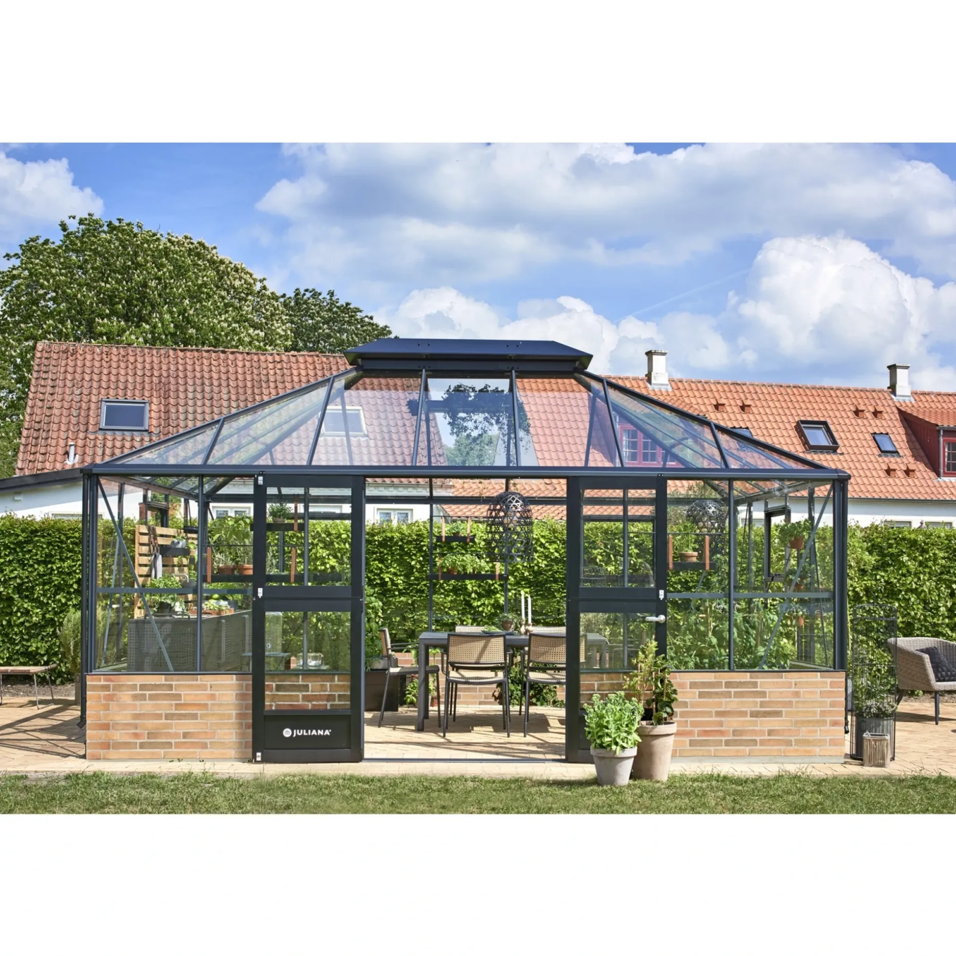 JULIANA GRAND OASE MUR ORANGERI 3 MM HÆRDET GLAS HELE BANER ANTRACIT 18,8 M2