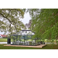 GRAND OASE ORANGERI 3 MM HÆRDET GLAS HELE BANER ANTRACIT 18,8 M2|Juliana Best