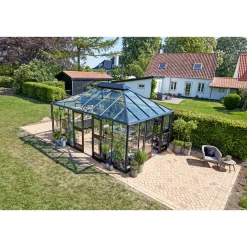 GRAND OASE ORANGERI 3 MM HÆRDET GLAS HELE BANER ANTRACIT 18,8 M2|Juliana Best