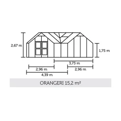 ORANGERI DRIVHUS 3 MM HÆRDET GLAS HELE BANER ANTRACIT 15,1 M2|Juliana Discount