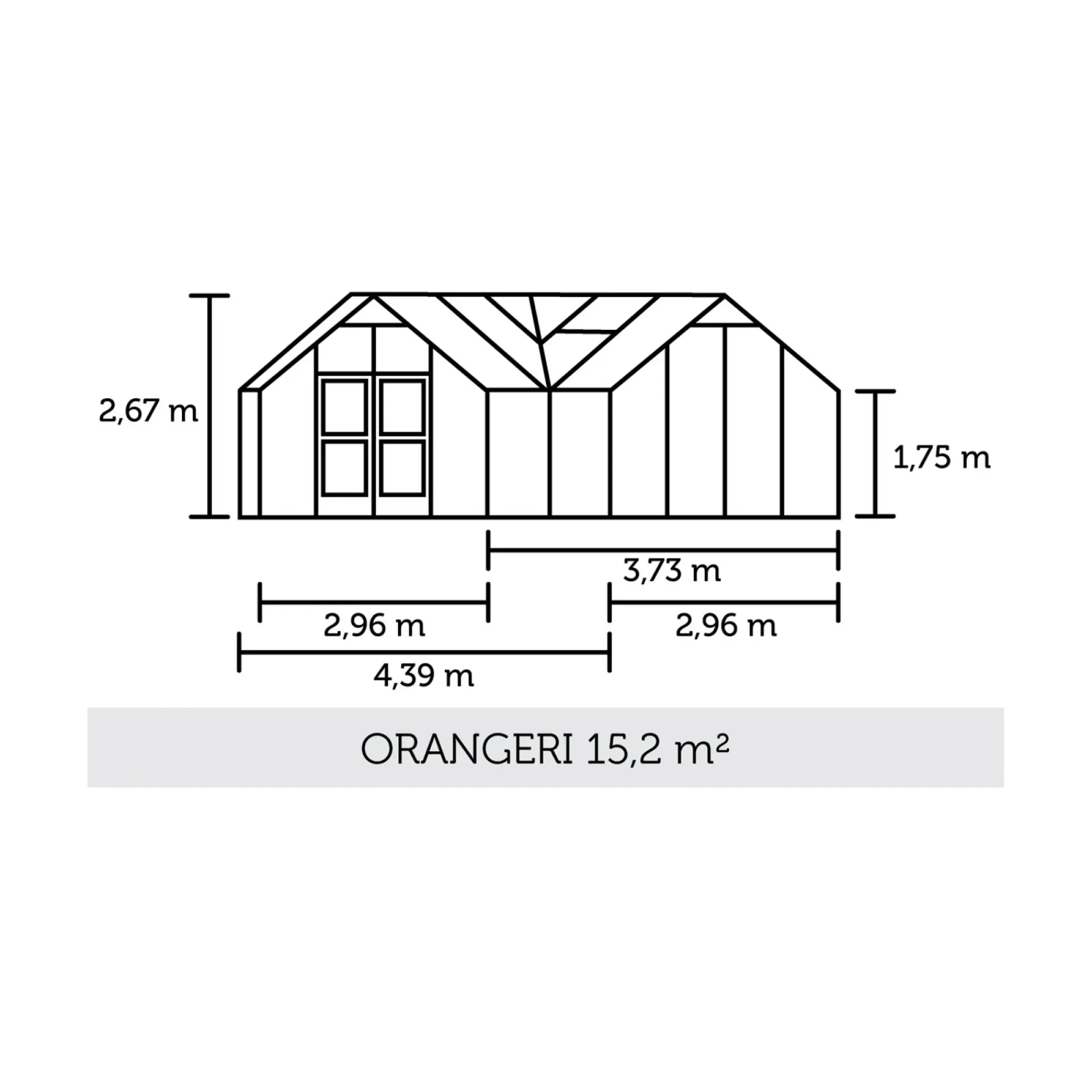 ORANGERI DRIVHUS 3 MM HÆRDET GLAS HELE BANER ANTRACIT 15,1 M2|Juliana Discount