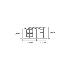 VERANDA VÆGDRIVHUS 3MM HÆRD GLAS HELE BANER,10MM POLYTAG ANTRACIT 6,6 M2|Juliana Online