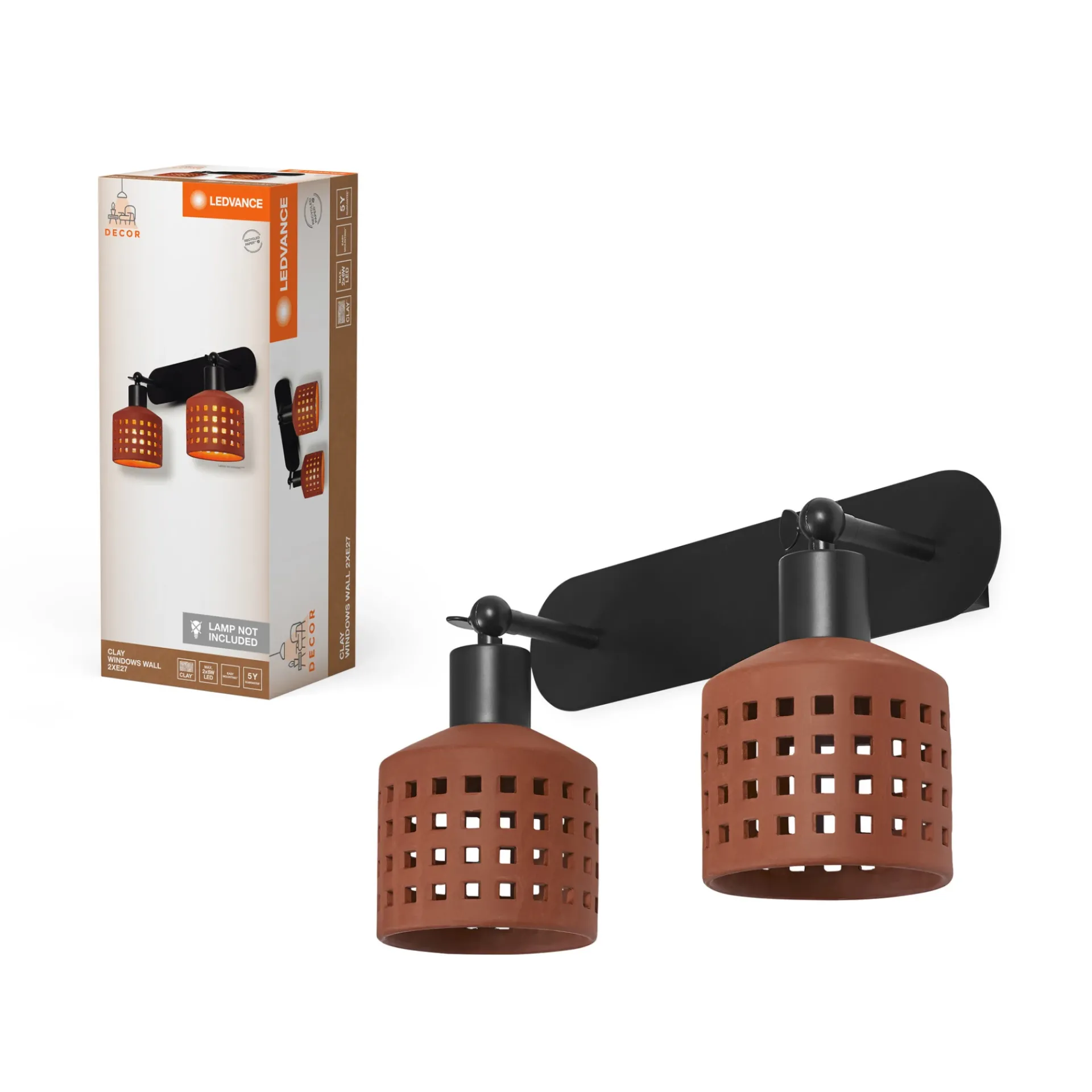 DECOR CLAY VÆGLAMPE BRUN|LEDVANCE Clearance