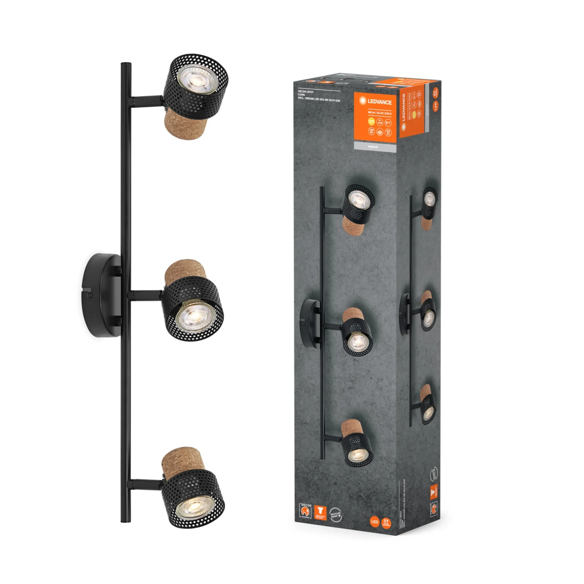 DECOR CORK SPOTLAMPE SORT GU10 10,2W|LEDVANCE Clearance