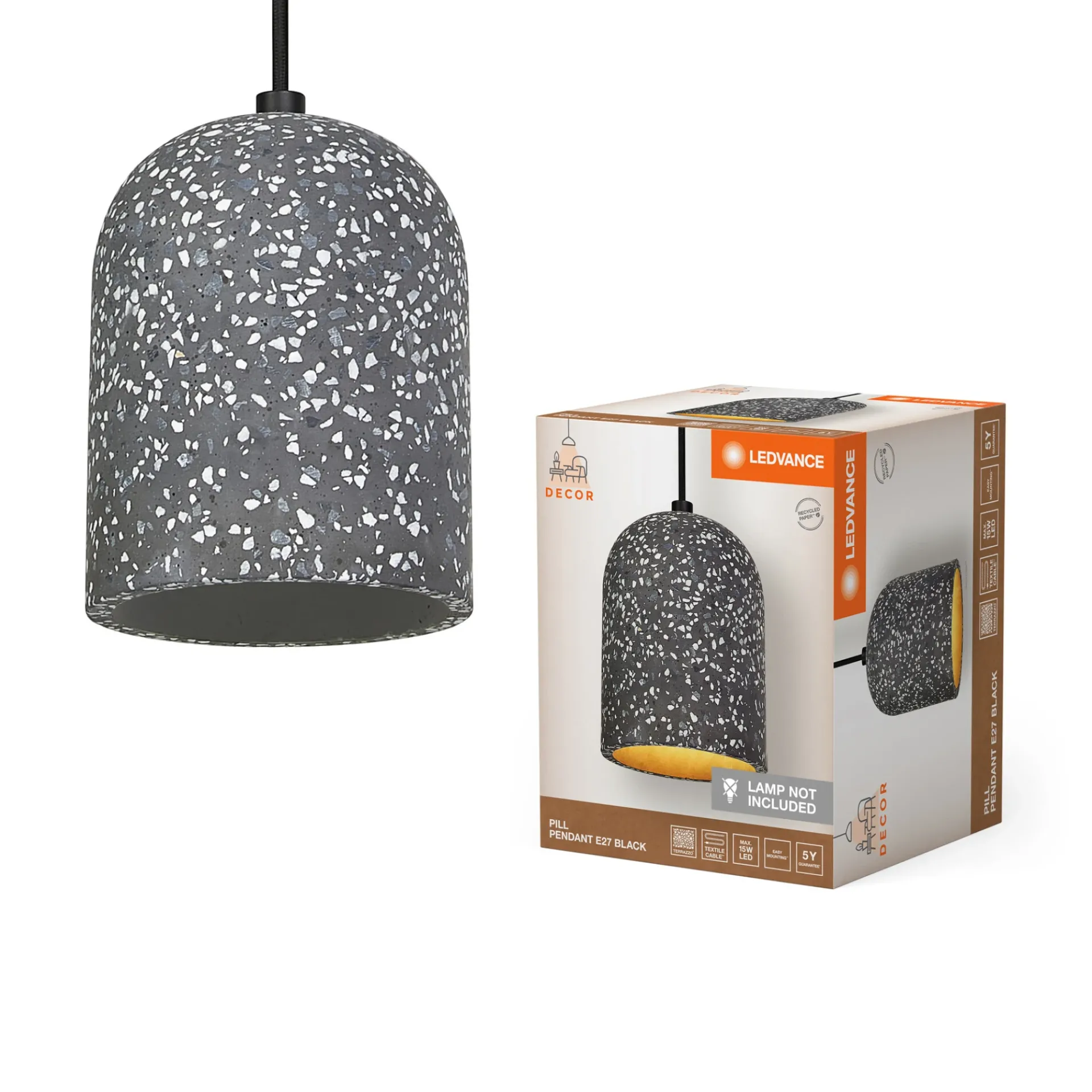 DECOR PILL PENDEL SORT 22,2 CM|LEDVANCE Outlet