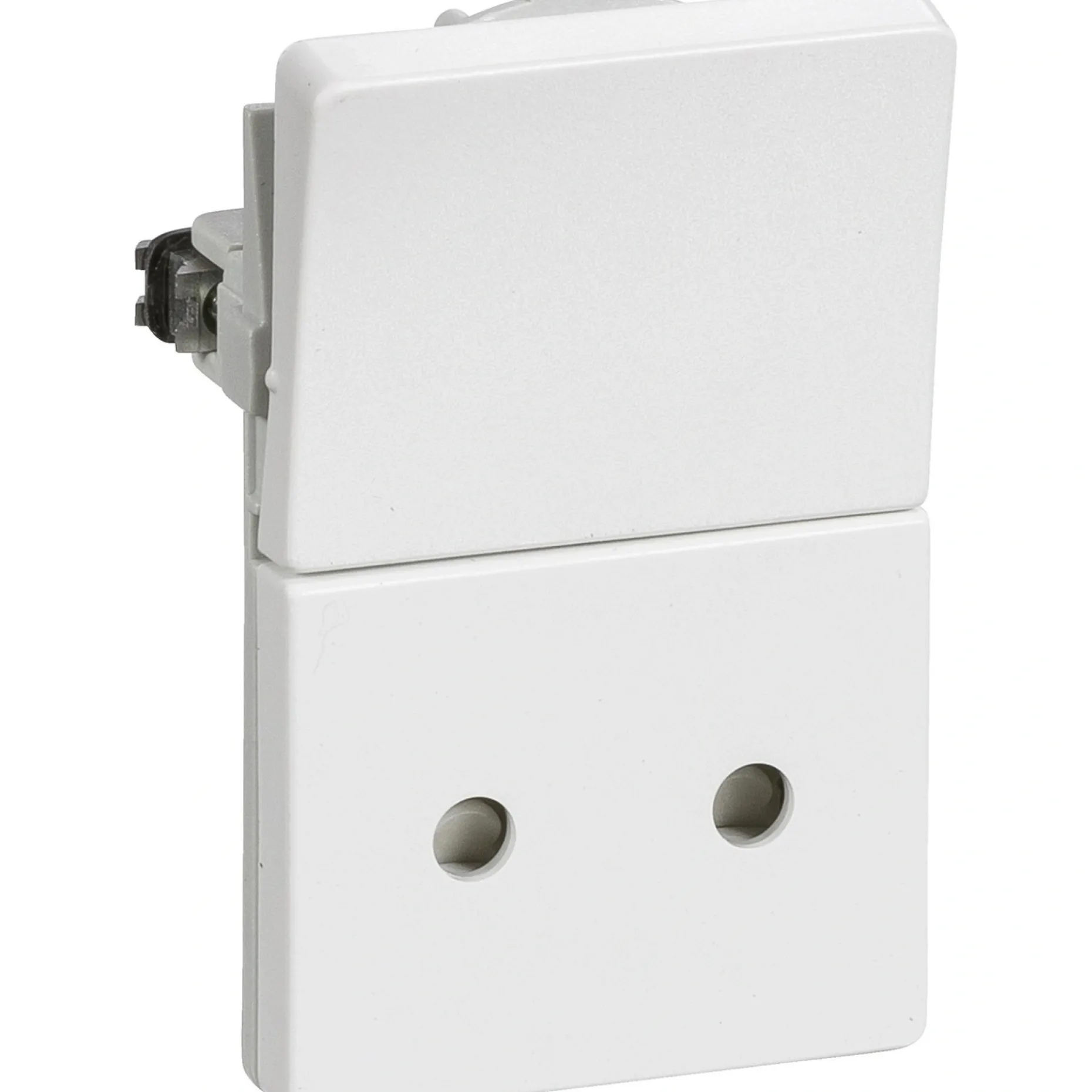 LK FUGA 1,5 MODUL STIKKONTAKT M/AFBRYDER HVID U/JORD