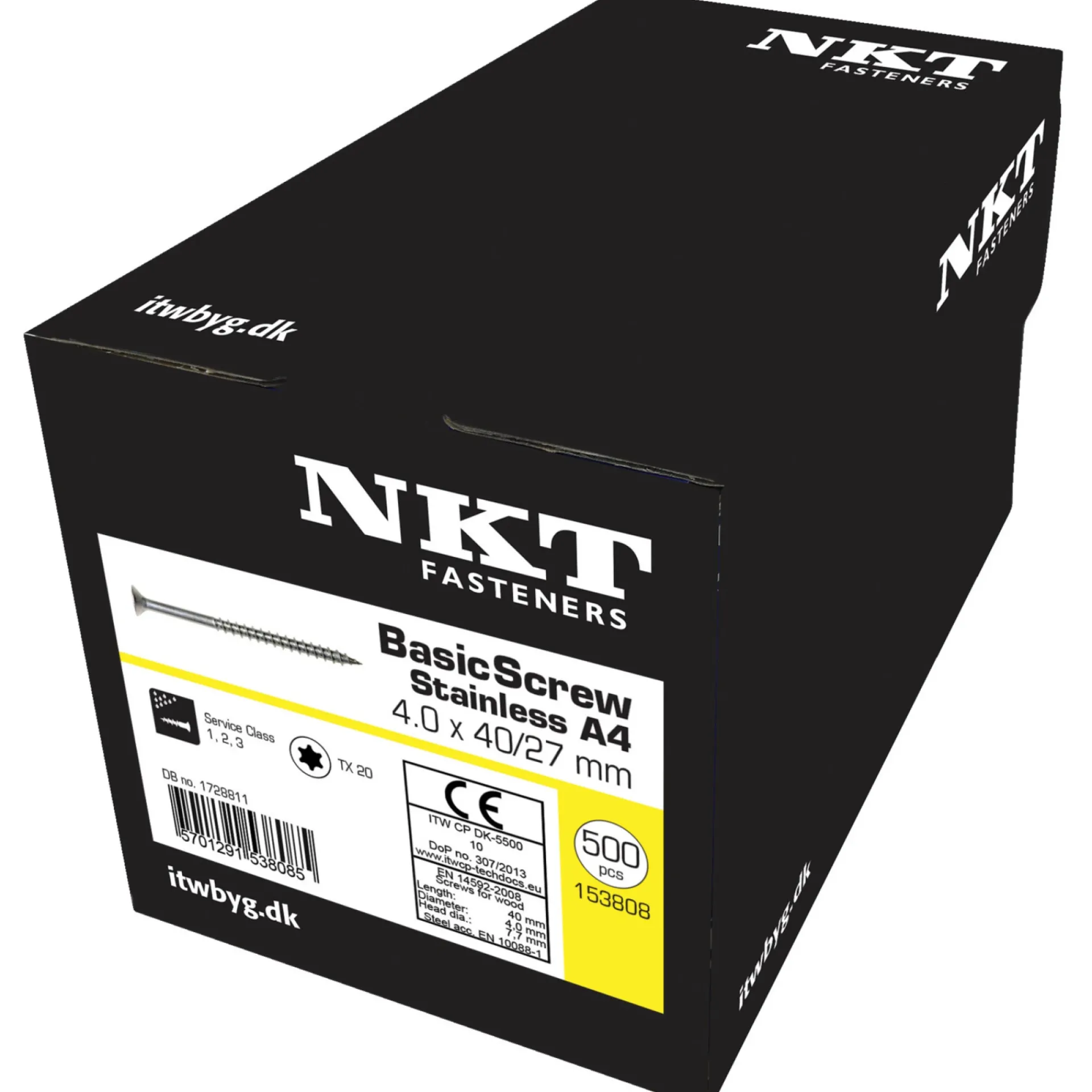 BASIC UNIVERSALSKRUE SKRUE 4,0X40 MM BLANK 500 STK|NKT Hot
