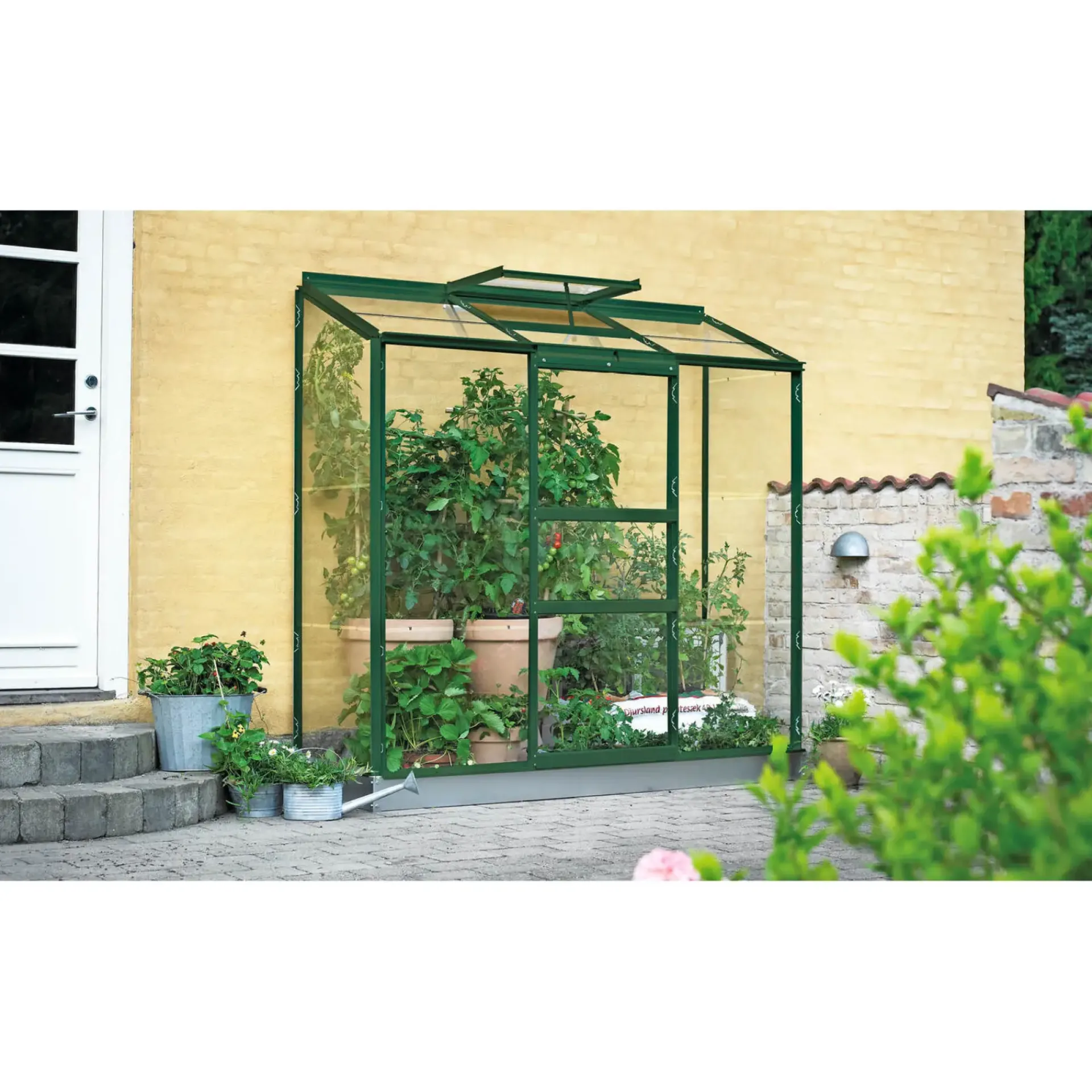 VÆGDRIVHUS 3 MM DELT GLAS GRØN 1,3 M2|Outrium Online