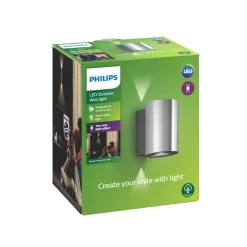 BUXUS UDENDØRS VÆGLAMPE RUSTFRIT STÅL 5W|Philips