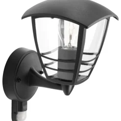 CREEK OP M/SENSOR UDENDØRS VÆGLAMPE SORT 60W|Philips Sale