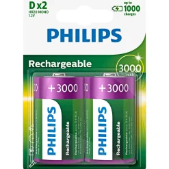 D GENOPLADELIGT BATTERI 2 STK/PAK|Philips