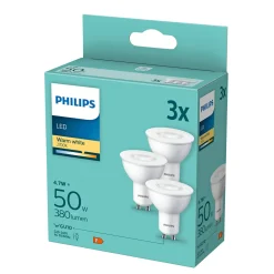 3-PAK LED PÆRE SPOT GU10 5W|Philips Discount