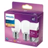 2-PAK MAT LED PÆRE KRONE E27 2W|Philips New