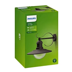 TOPIARY UDENDØRS VÆGLAMPE SORT 60W|Philips Discount