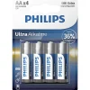 ULTRA ALKALINE AA BATTERI 4 STK/PK|Philips New