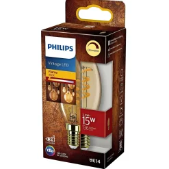 VINTAGE DÆMPBAR GULD DEKOPÆRE KERTE E14 15W|Philips Sale