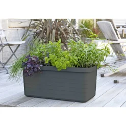 SELVVANDENDE PLANTEKASSE M/HJUL ANTRACIT|Pindstrup New