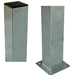 STÅLSTOLPE VARMGALVANISERET STÅL 8 X 8 X 132 CM|Plus Sale