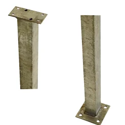 STÅLSTOLPE VARMGALVANISERET OG PULVERLAKERET GRÅSORT 4.24 X 4.24 X 96 CM|Plus Outlet